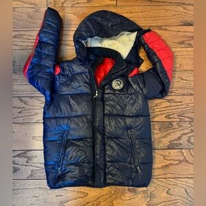Boy’s Diesel Blue Red  Warm Puffer Jacket Sz 14